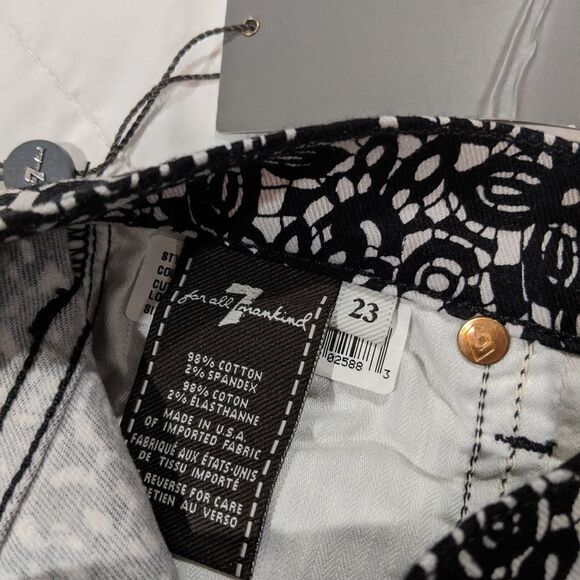 NWT 7 for All Mankind black and white Skinny Jeans 👖 23 - Picture 6 of 8